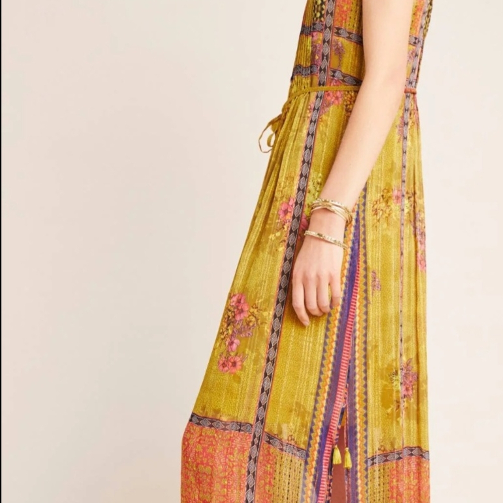  Bhanuni by Jyoti Citron Embroidered Maxi Dress